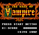 In the Wake of Vampire (Japan) Title Screen